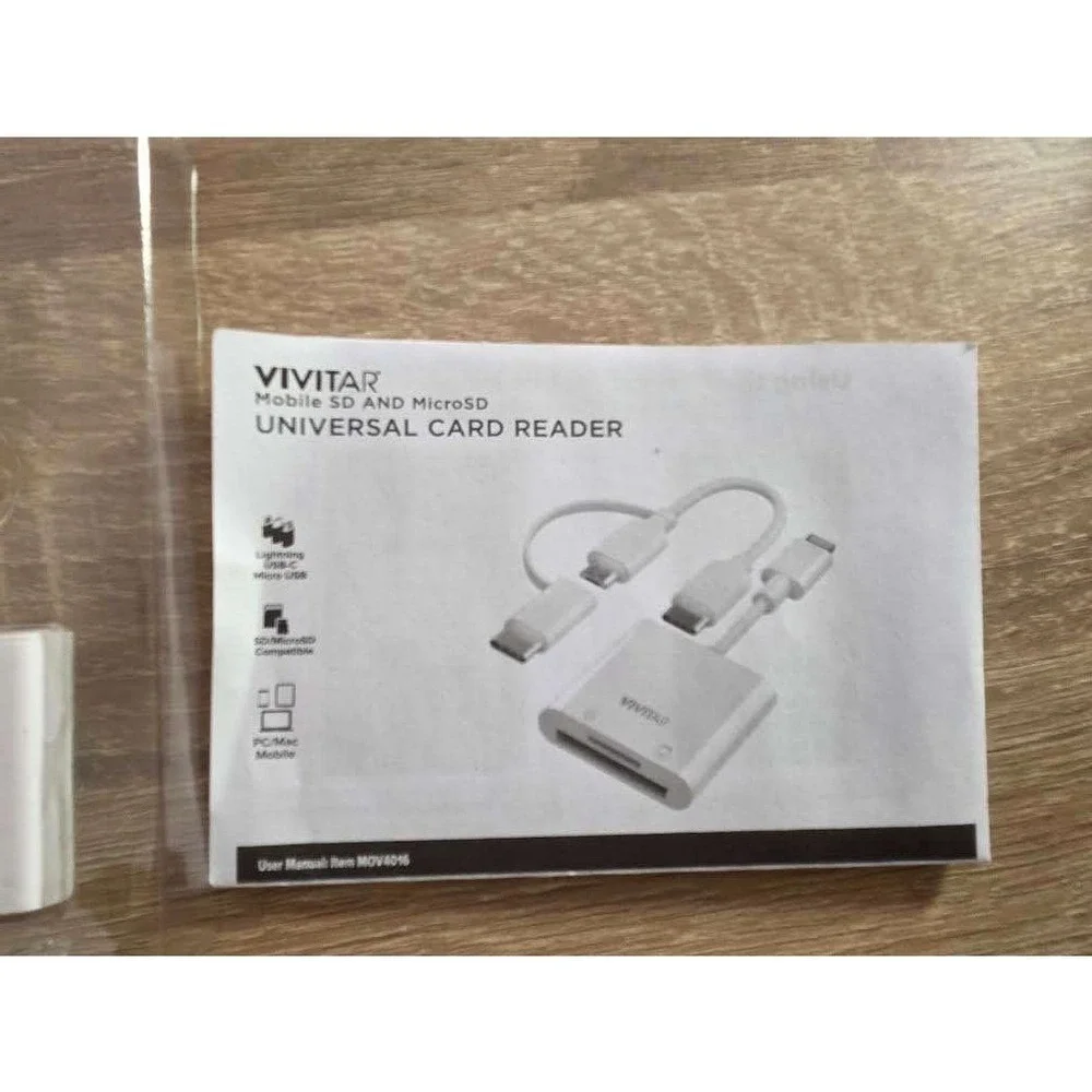 Vivitar Mobile SD MicroSD Universal Card Reade Lightning USB-C Micro USB MOV4016